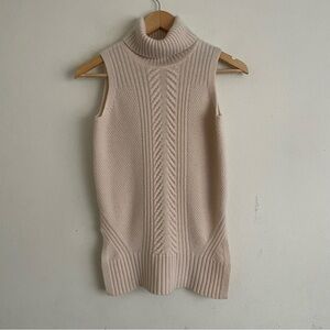 C by Bloomingdale's Sleeveless 2-ply Cashmere Sweater Tan, Size XS